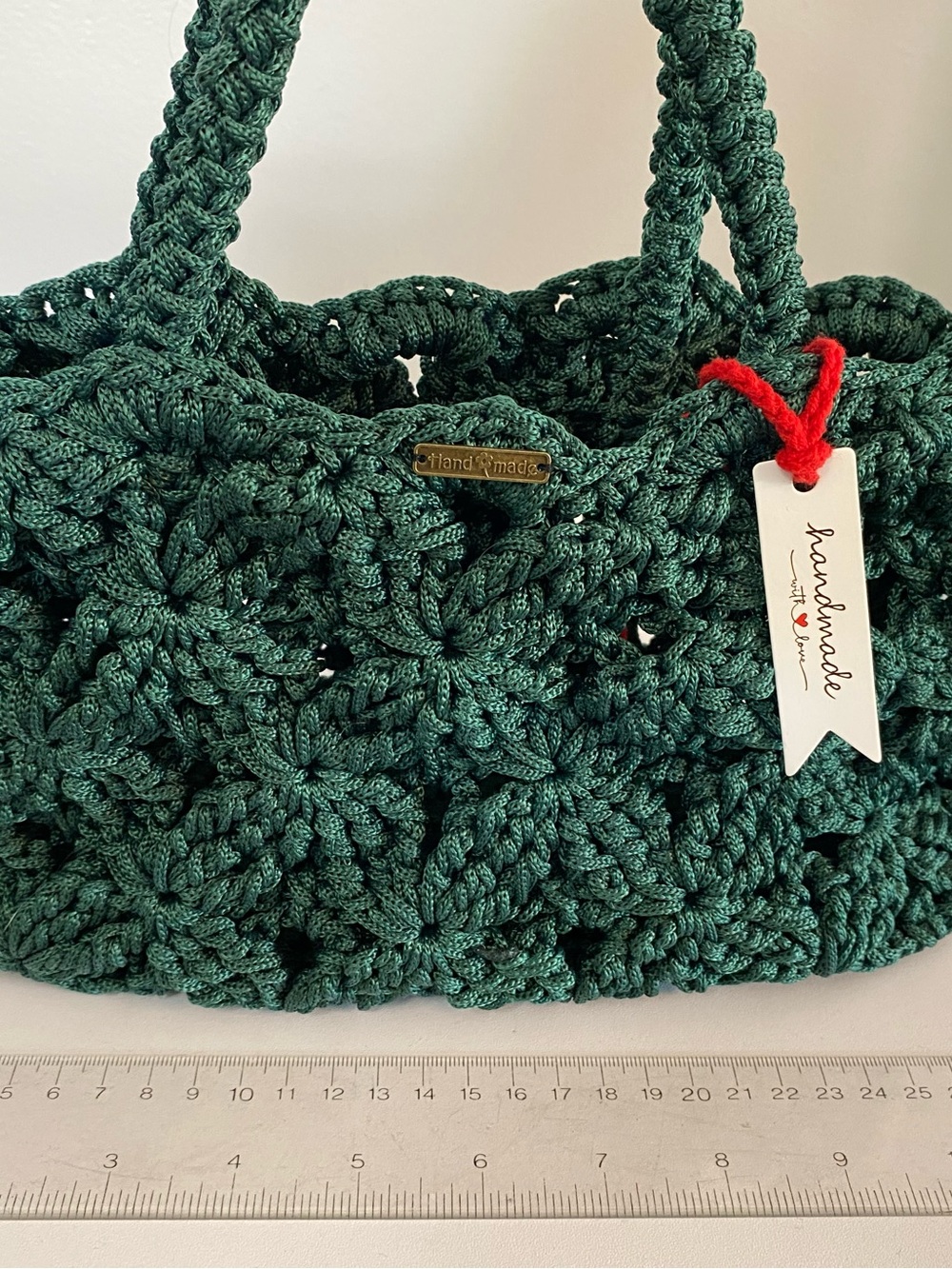Handmade Crochet Green Women's Tote Bag